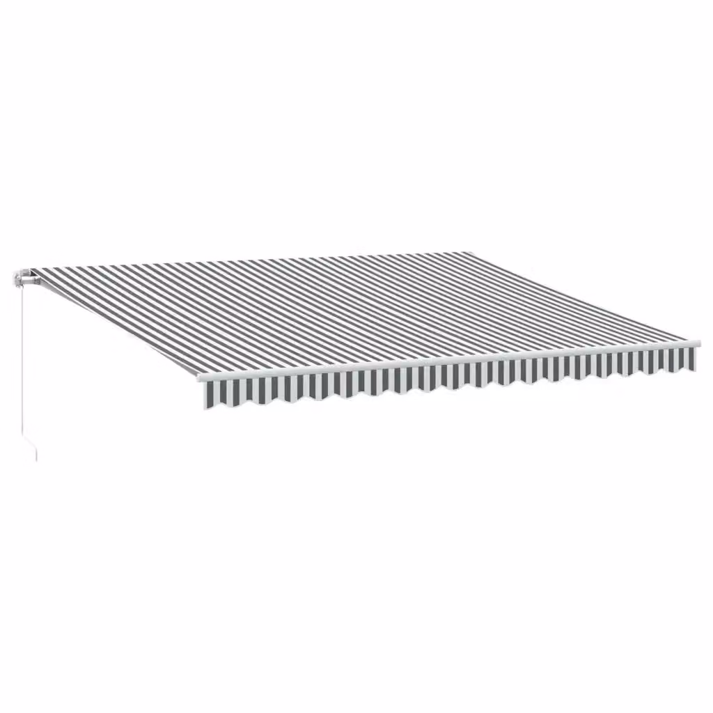 Tenda retrattile con bracci pieghevoli e illuminazione LED vidaXL, Antracite e Bianco, L: 450 cm x P: 350 cm – 2