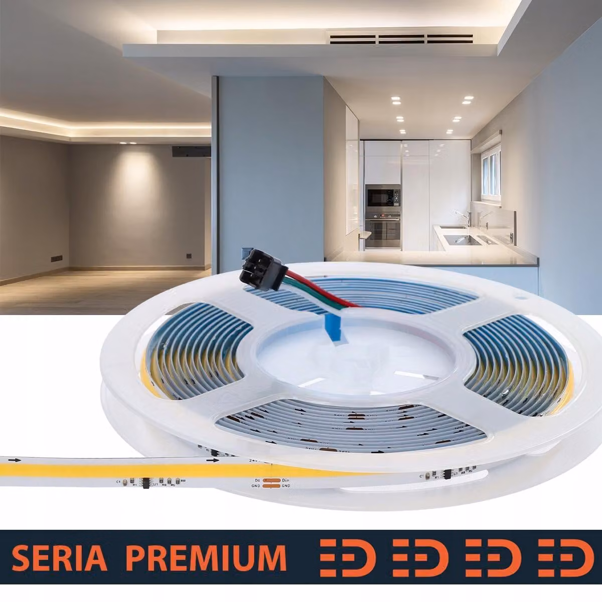 Striscia LED digitale Prescot, luce bianca neutra, 24V, 5 metri