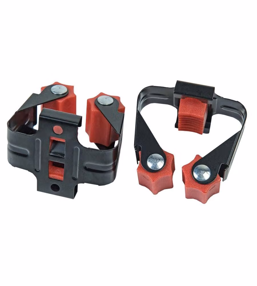 Set di 2 ganci porta attrezzi Masidef in plastica rossa con vite, 35 mm