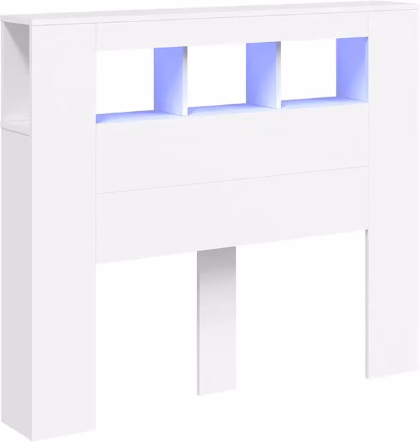 Testiera con illuminazione LED e porta USB Design In, Bianca, L/P/H: 120 x 18,5 x 103,5 cm – 1
