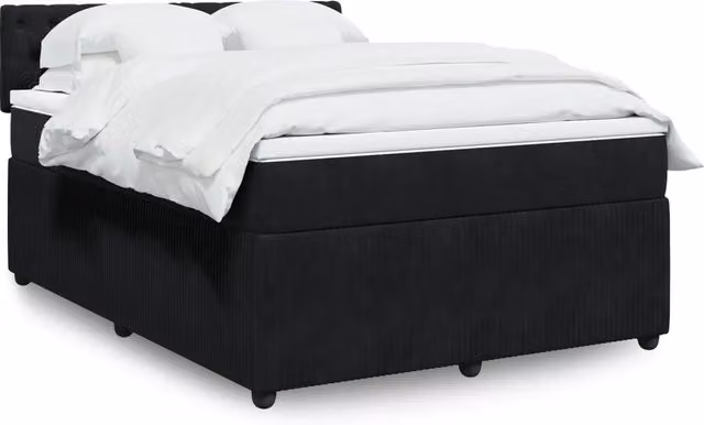 Giroletto a Molle con Materasso Nero 140x200 cm in Velluto 3287766