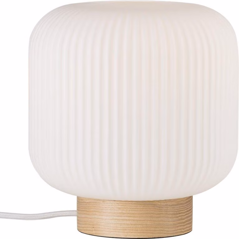 Lampada da tavolo Milford Ø 20 cm bianco/legno