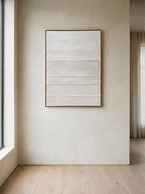 Quadro astratto Tear Kenay Home, bianco e beige, L: 80 cm x H: 100 cm – 1