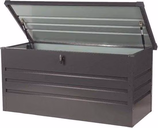 Contenitore per cuscini da giardino - MEGABOX 600 litri con chiusura ermetica - Cassetta di sicurezza da giardino in metallo resistente all'acqua