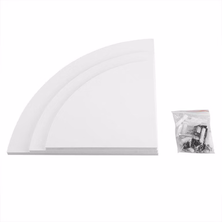 Set di 3 mensole a giorno, sospese, da montare a parete, colore bianco, salvaspazio