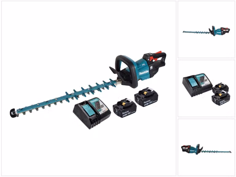 Tagliasiepi MAKITA 18V - 2 batterie 5.0Ah BL1850B - 1 caricatore rapido DC18RC 60cm DUH602RT2