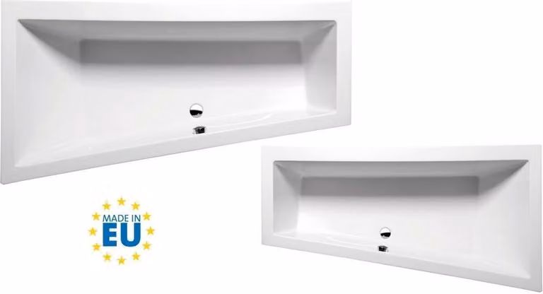 Vasche da bagno Polysan - Vasca asimmetrica Andra L, 1700x900x450 mm, bianco 81111