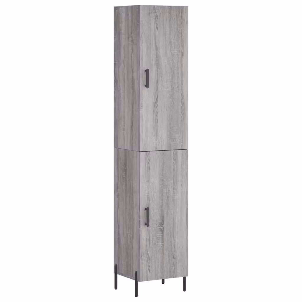 Credenza Buffet Armadio da Cucina Design Mania Grigio con Ante a Battente e Ripiani Interni L/P/H: 34,5 x 34 x 180 cm – 2