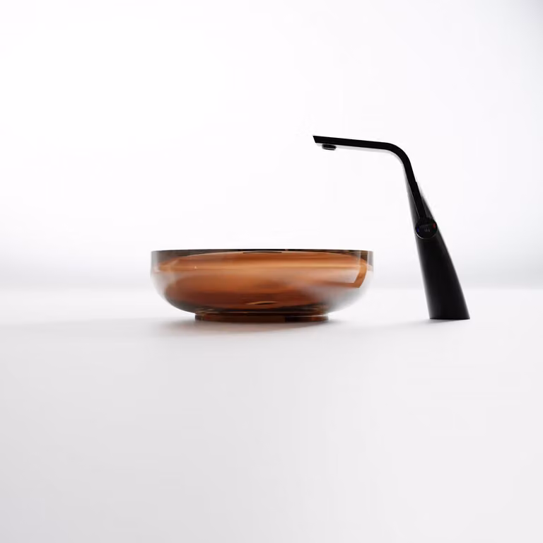 Steinberg Série 489 lavabo à poser, rond, en polyrésine, avec bouchon de vidage, 400x400x140mm, 489601033, 489601033