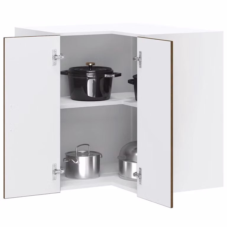 Pensile da cucina ad angolo moderno vidaXL in MDF e composito, marrone e bianco, L: 60 cm, P: 57 cm, H: 30 cm