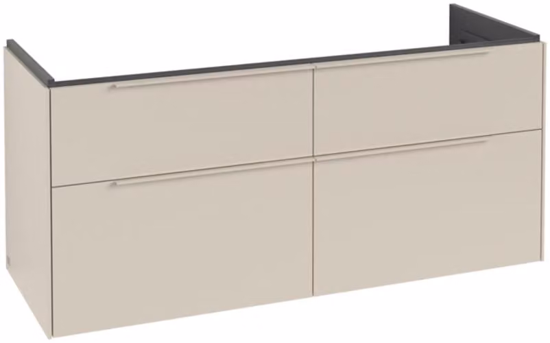Villeroy & Boch Subway 3.0 armoire sous lavabo, éclairage LED, 4 tiroirs, lavabo au centre, 1272x576x478mm, C602L2VN, C602L2VN