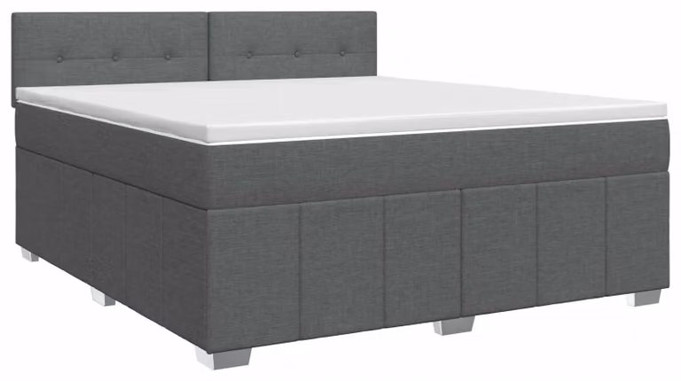 Letto a molle con materasso grigio scuro 140 x 200 cm in tessuto