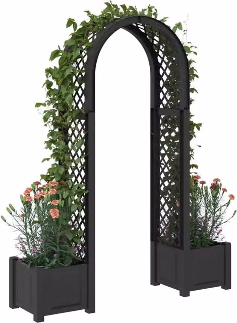 Arco di Rose con Vaso Antracite 168,5 x 43 x 207 cm PP CFW6487852
