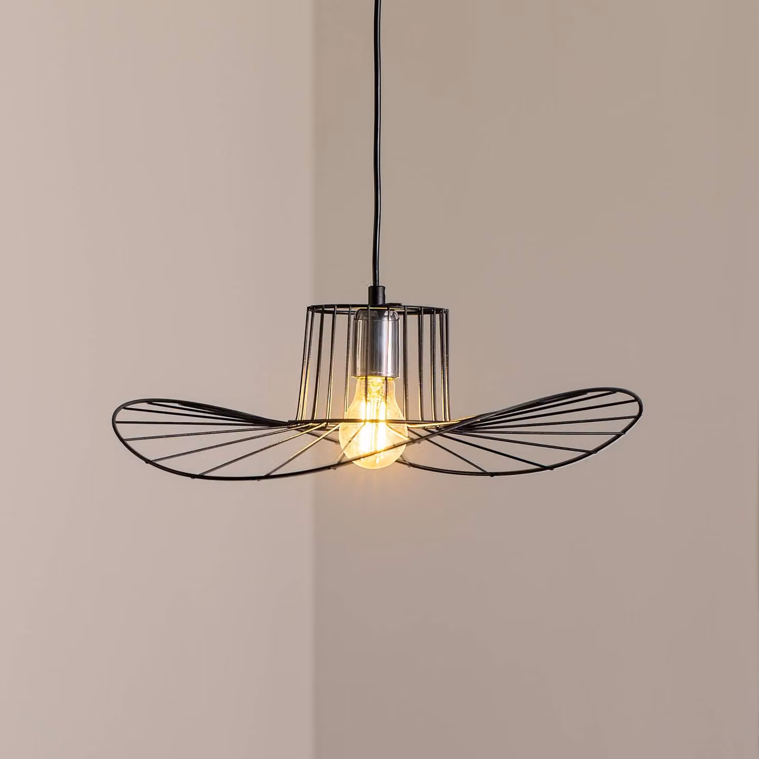Lampada a sospensione Tel Opviq, dimmerabile, Nero, Soggiorno / Sala da pranzo, Metallo, Lampada a sospensione