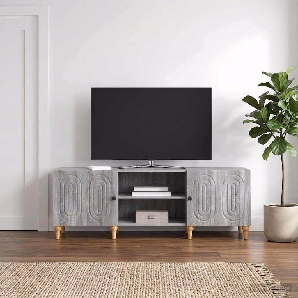 Mobile TV moderno vidaXL in legno ingegnerizzato grigio, L 150 x P 31 x H 50 cm