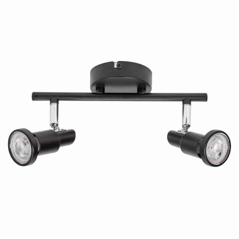 LEDVANCE LED SPOT GU10 2 x 3,4W, 460lm, nero, temperatura di colore 2.700K, colore della luce bianco caldo, design senza tempo, lampada LED sostituibile, ideale per interni, CRI 90, teste regolabili