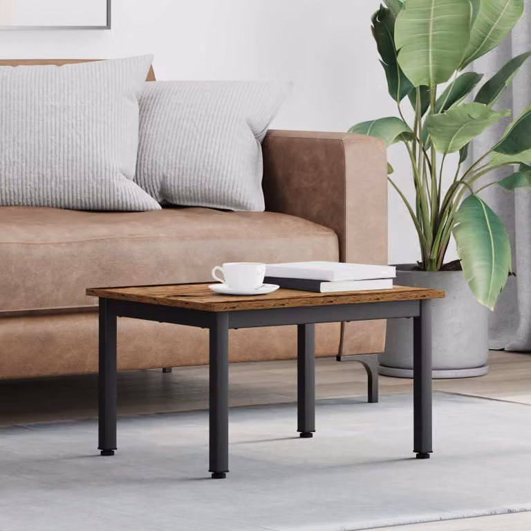 Tavolino da salotto moderno vidaXL in legno e metallo marrone L/P/H: 60 x 50 x 36 cm