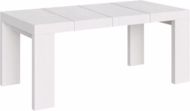 Tavolo allungabile Roxell Premium moderno in bianco frassino L/P/H: 90 x 90-246 x 77 cm