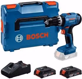 Trapano con percussione Bosch GSB 18V-25 blu con 2 batterie ricaricabili