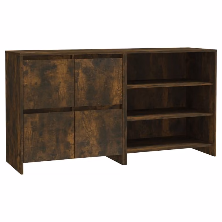 Credenze 2 pz Rovere Fumo in Legno Multistrato