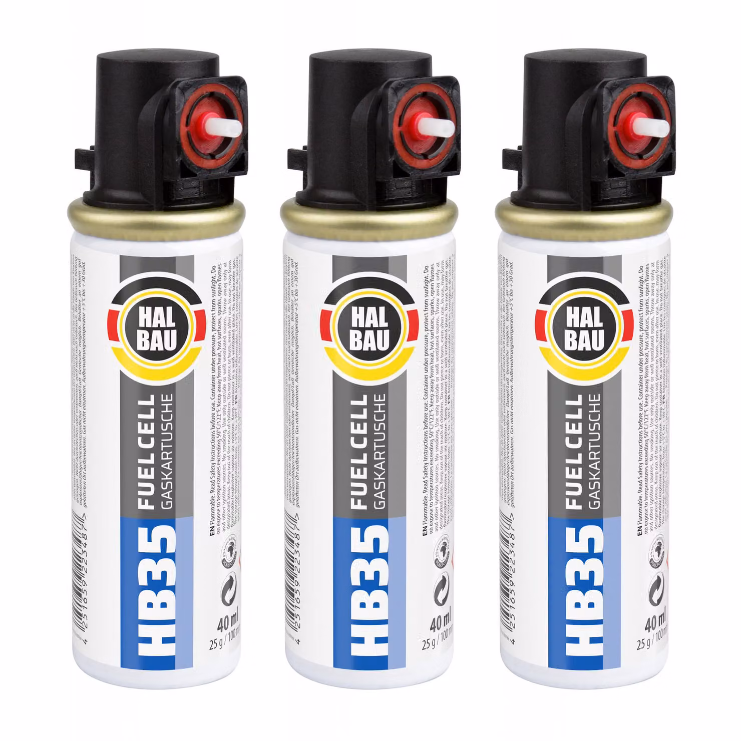Cartuccia di ricambio HALBAU da 100 mm e 40 ml per chiodatrice, confezione da 3 cartucce HB35