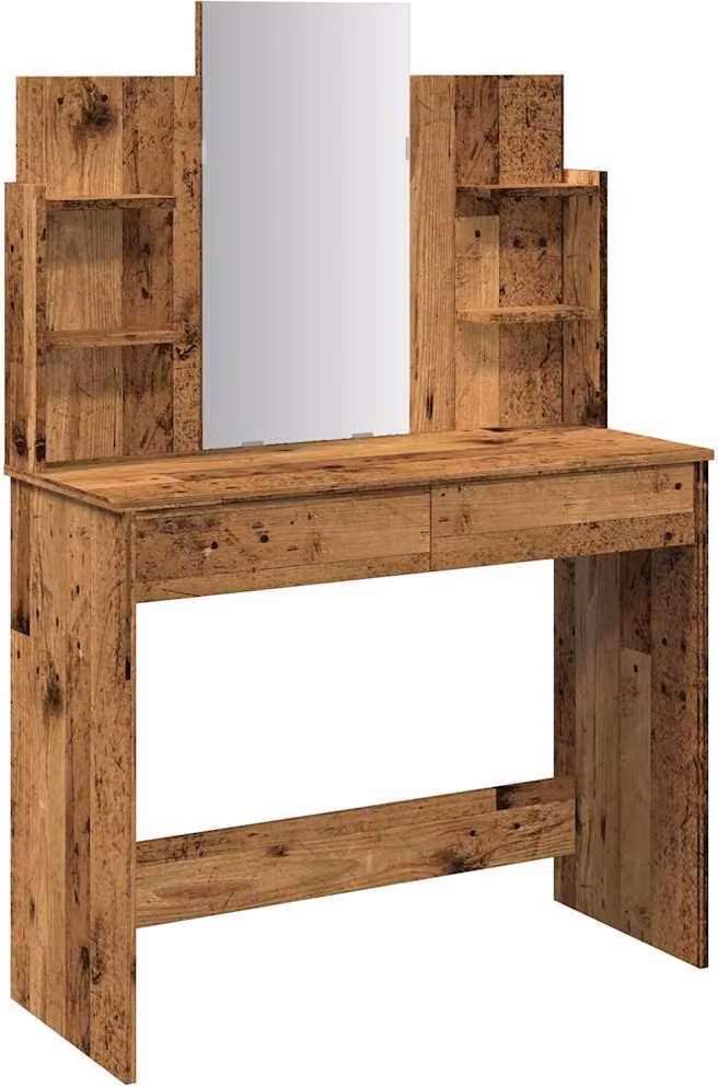 Toeletta con Specchio Legno Antico 96x39x142 cm