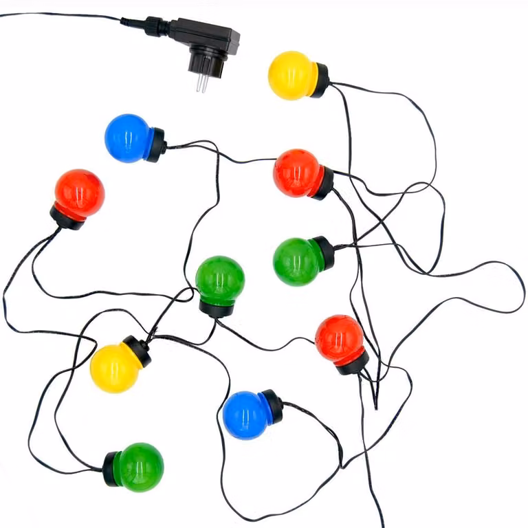 ProGarden Catena luminosa per feste a LED 10 lampade Multicolore 12V