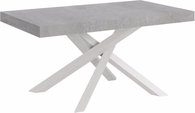 Tavolo Allungabile Moderno GIORDANOSHOP in Composito Grigio e Bianco L: 160-264 cm, P: 90 cm, H: 77 cm