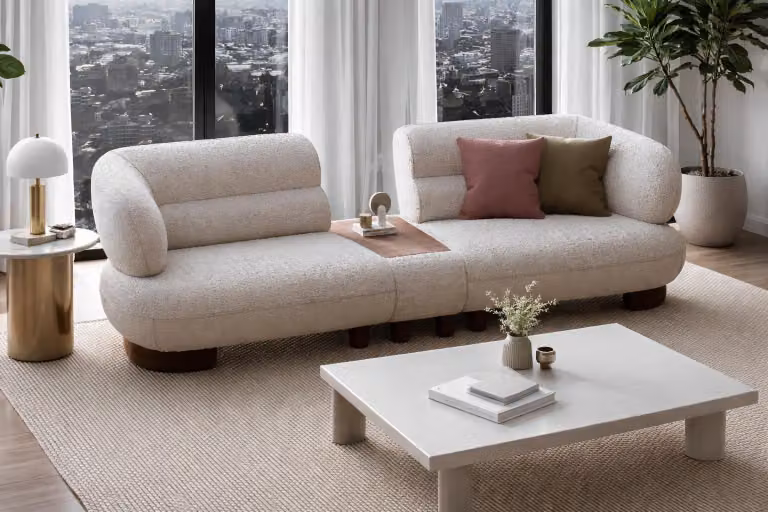Beiger 4-Sitzer Wohnzimmer Luxus Textilsofa Exklusive Polstercouch