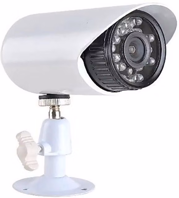 Telecamera di videosorveglianza a infrarossi con 24 LED, obiettivo CCD 3,6 mm, 1000 TVL, colore bianco