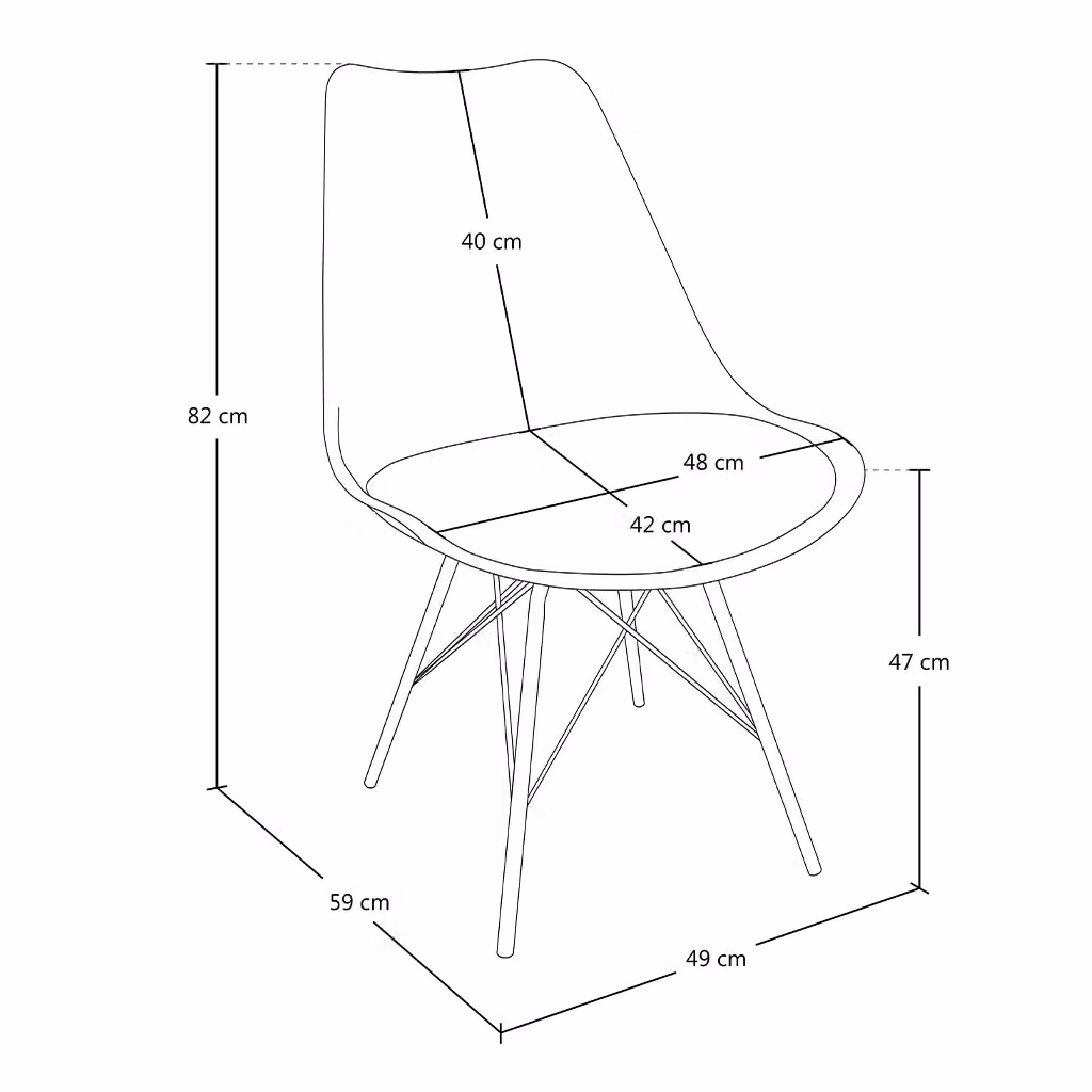 Sedia moderna Samira in ecopelle nera con struttura in metallo e plastica per cucina e uso adulto – 2