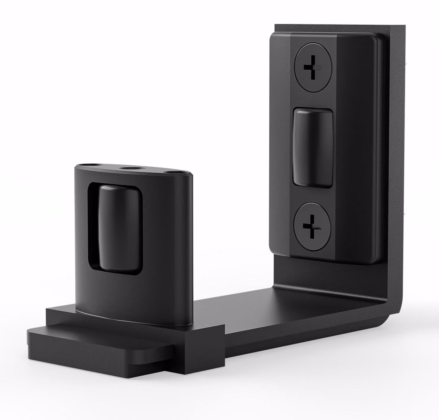 Supporto inferiore regolabile, nero, per guida a pavimento di porta scorrevole in legno, adatto per pareti/porte