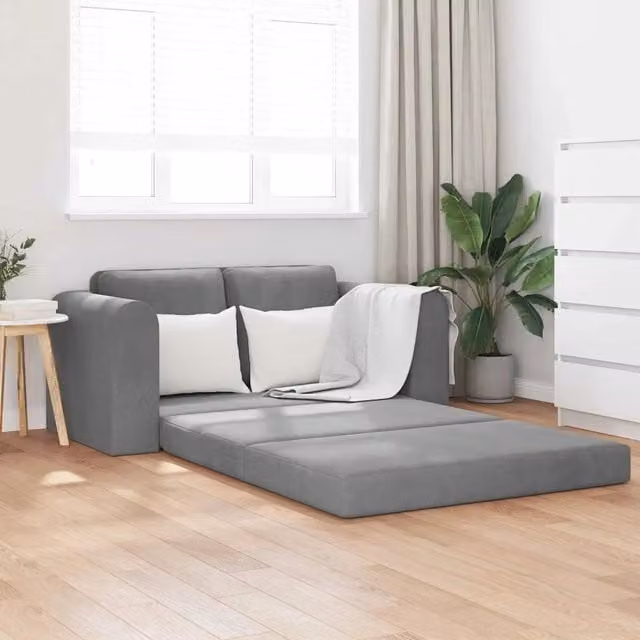 Divano letto-Sofa Letto-Daybed Grigio scuro 148 x 71 x 83 cm Velluto