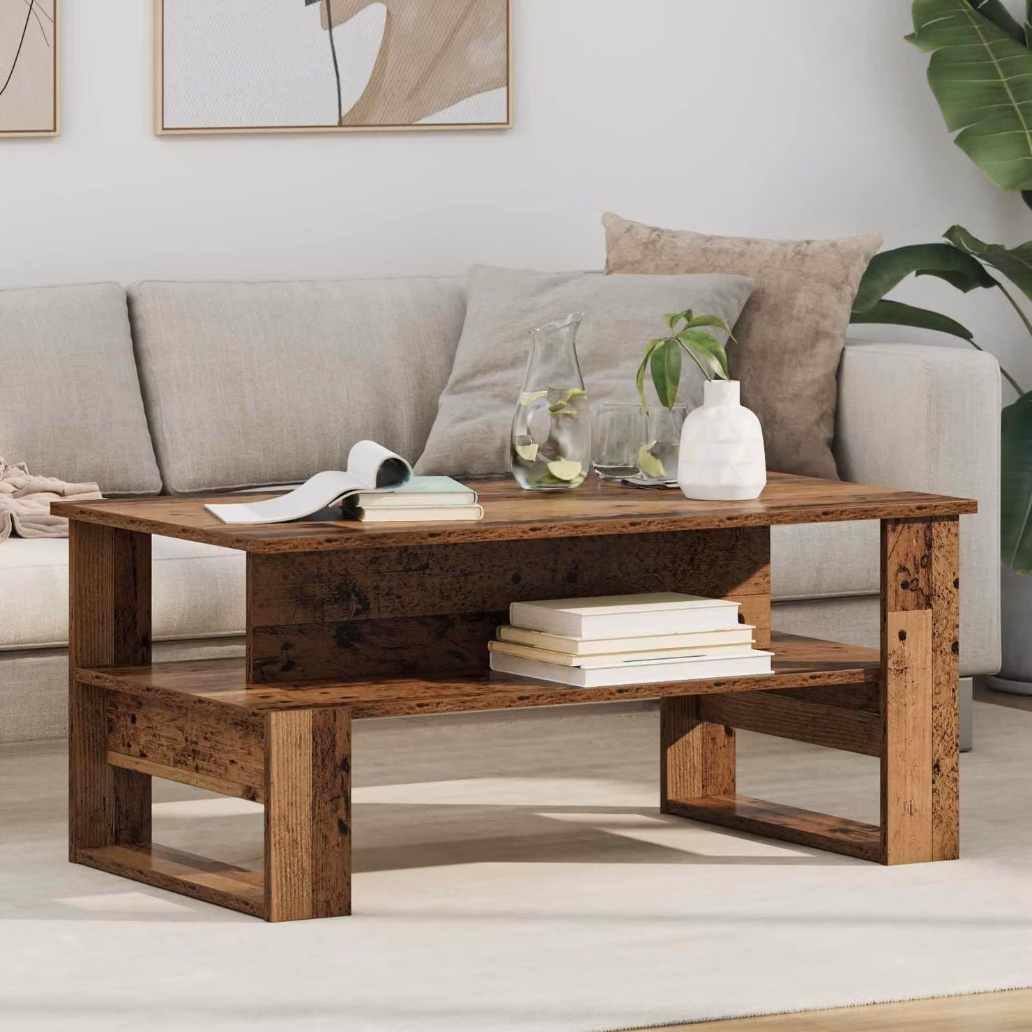Maison Exclusive - Tavolino in legno antico 90 x 50 x 40 cm Materiale ligneo