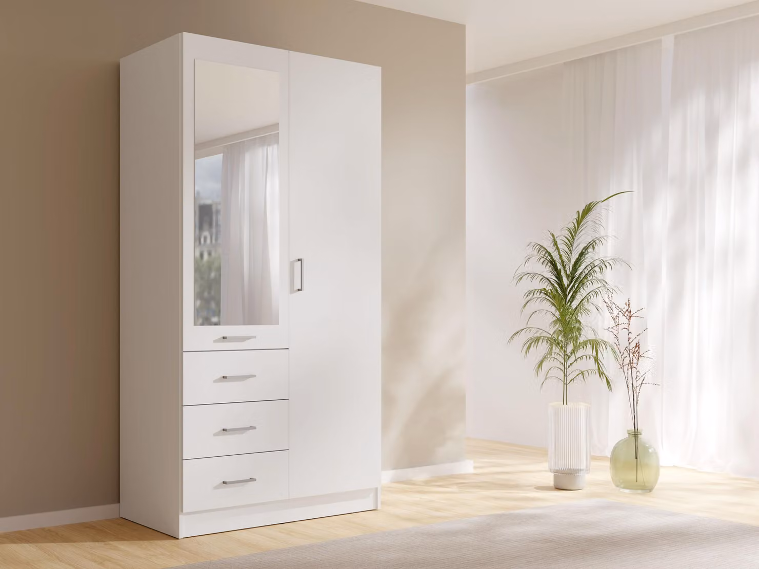 raumhirsch ARMADIO Bianco, dimensioni 101 x 200,5 x 58 cm