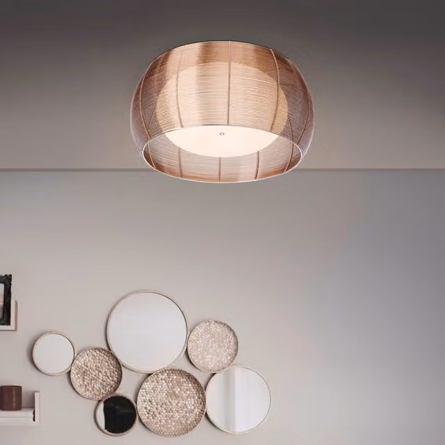 Plafoniera moderna Relax Brilliant in metallo bronzo, Ø 50 cm, 2xE27, IP20