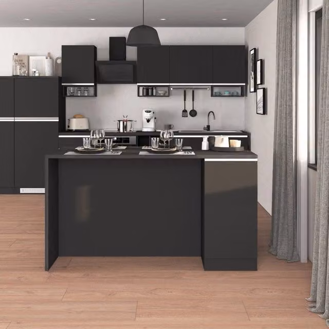 Isola da cucina WHOUS Sole con 2 ante, antracite opaco, L: 160 cm, P: 90 cm, H: 90 cm