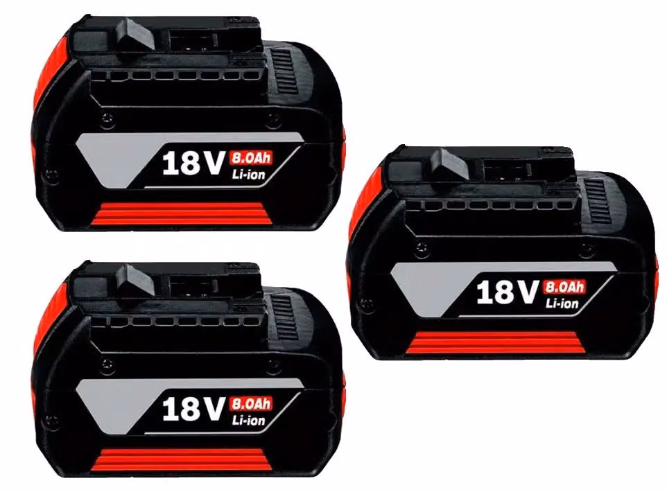 Batterie, capacità 8000 mAh, compatibili con utensili elettrici, 8.0Ah, confezione da 3 pezzi