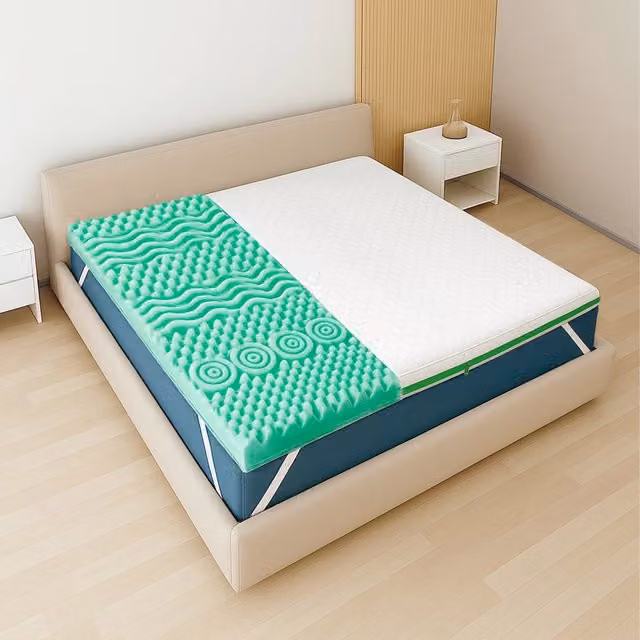 Topper Breeze The White Stone in Memory Foam a 9 Zone, Colore Bianco, L/P: 160 x 200 cm, Altezza: 5 cm