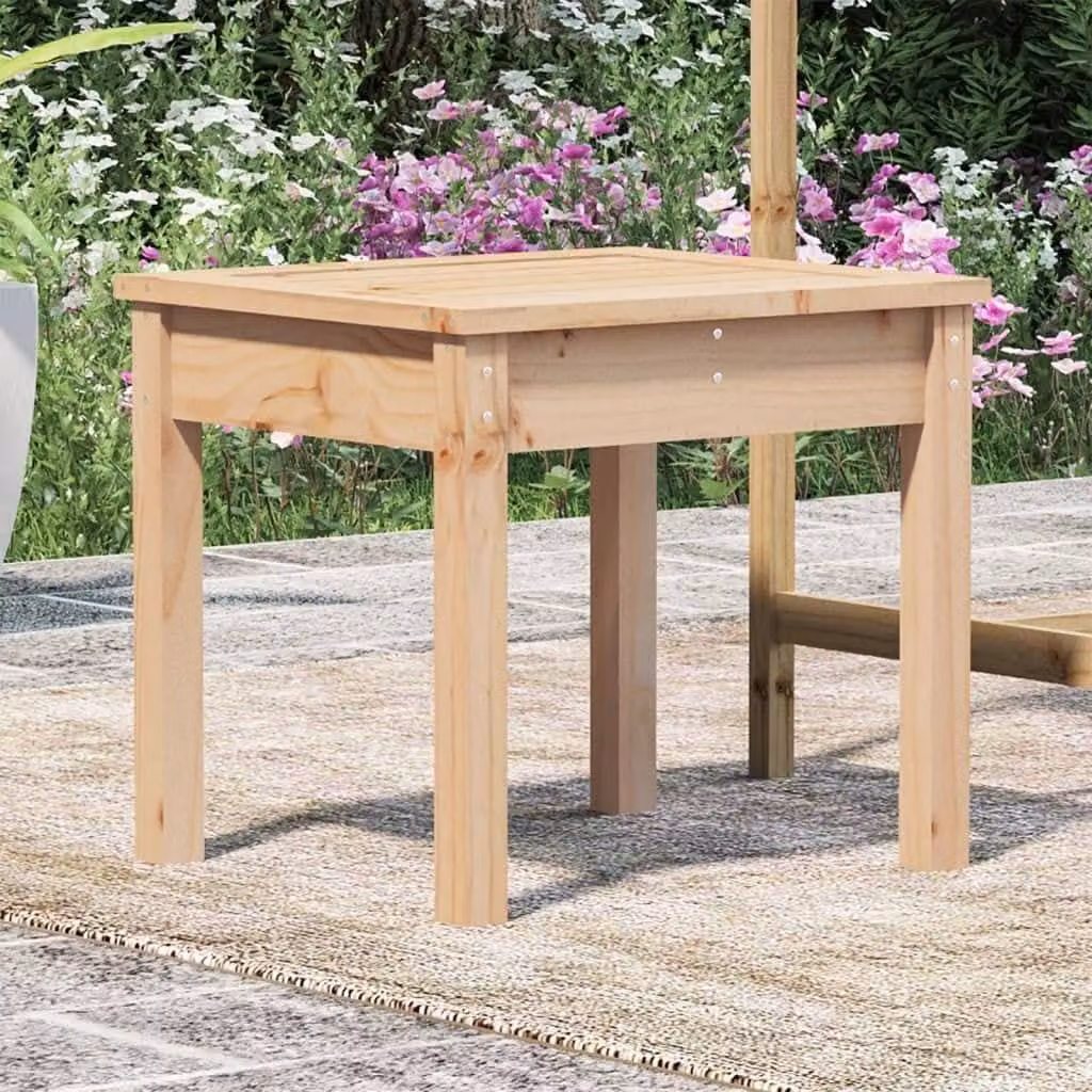 Panca da giardino in legno massello di pino, dimensioni 50 x 44 x 45 cm