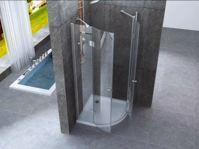 Box doccia semicircolare, due ante battente cristallo 8mm Pura 80x80 cm