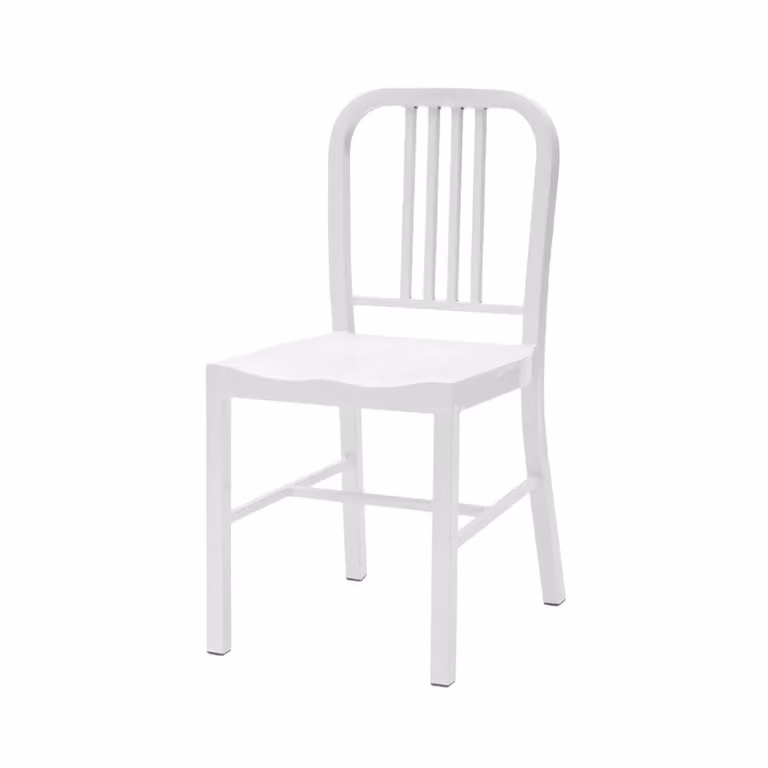 Set di 2 sedie moderne in metallo bianco lucido Mobili 2G L/P/H: 41 x 46 x 83 cm