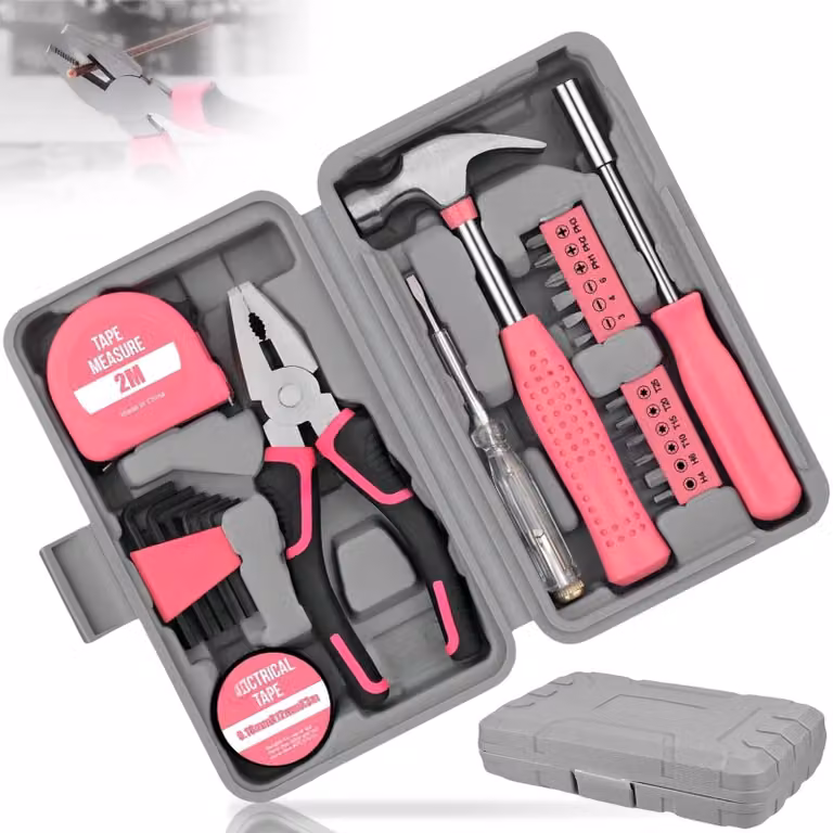 Set di 24 utensili rosa per uso domestico