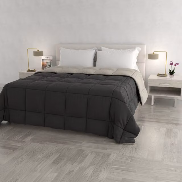 Trapunta matrimoniale double face grigio scuro e chiaro Datex