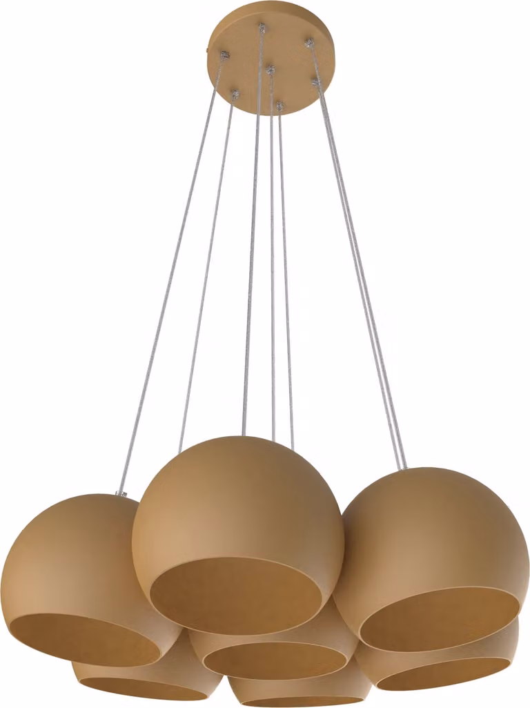 Lampada a sospensione JOE, 7XE27, max. 42 W, metallo, bianco opaco, D25 cm