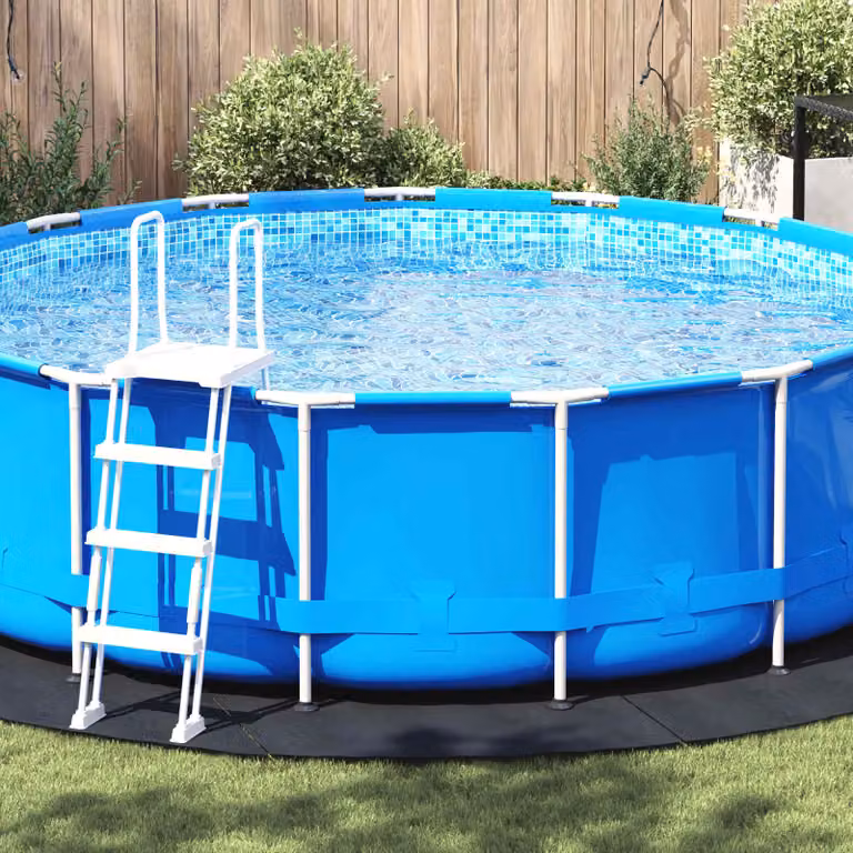 Telo per fondo piscina rotondo vidaXL, colore nero, Ø 428 cm, spessore 2 mm