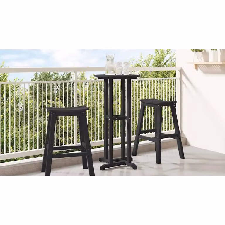 vidaXL Tavolo da bar moderno in polietilene nero L/P/H: 55 x 55 x 107 cm