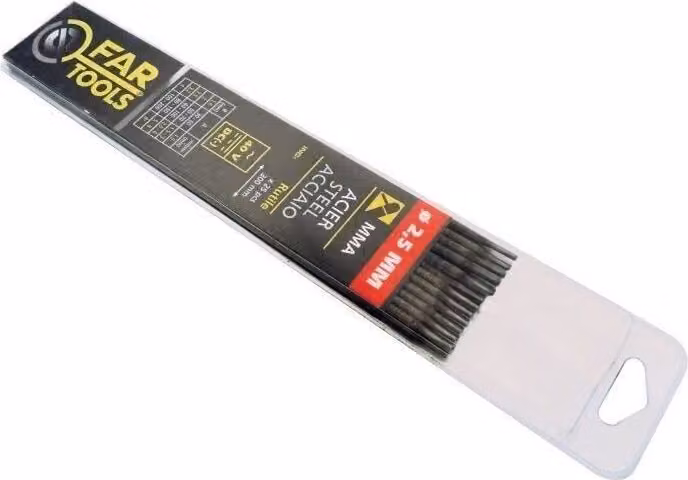 Elettrodo per saldatura rutilo Ø 2,5 mm, 25 pezzi, lunghezza 300 mm, per saldatrici MMA Inverter, nero
