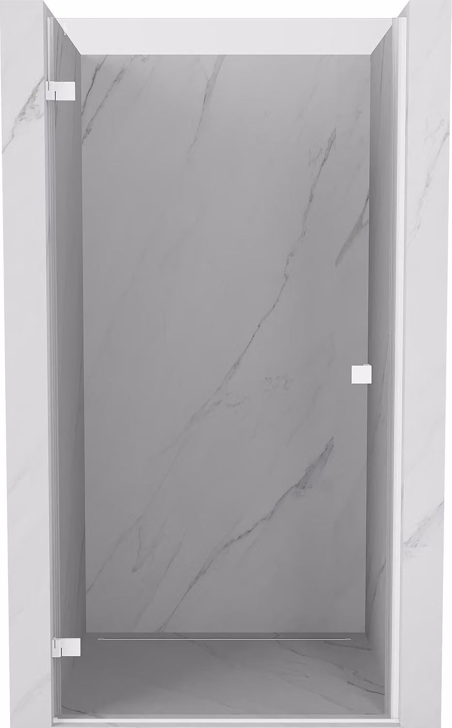 Mexen Lunar-B porta doccia a battente sinistra 95 cm, trasparente, bianco - 832-095-000-20-00-L