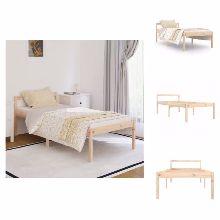 vidaXL Letto Senior 90x190 cm in pino massiccio - Letti e strutture letto